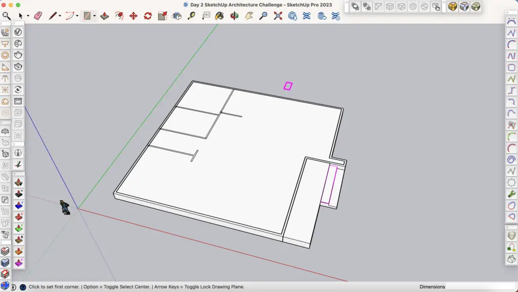 Day 2 of My 30 Days of Architectural Design In SketchUp Challenge